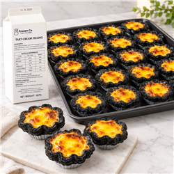 Black Flower Egg Tarts and Cream Filling